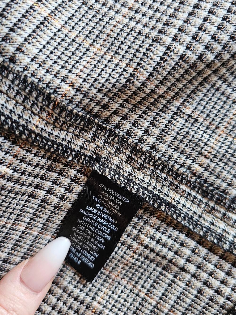 Worthington Glen Plaid Metallic A-Line Skirt Belted Size 8 - Picture 9 of 9